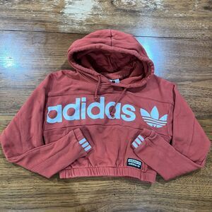 adidas Originals Ryon Crop Hoodie Terracotta Rust Streetwear Womens XS